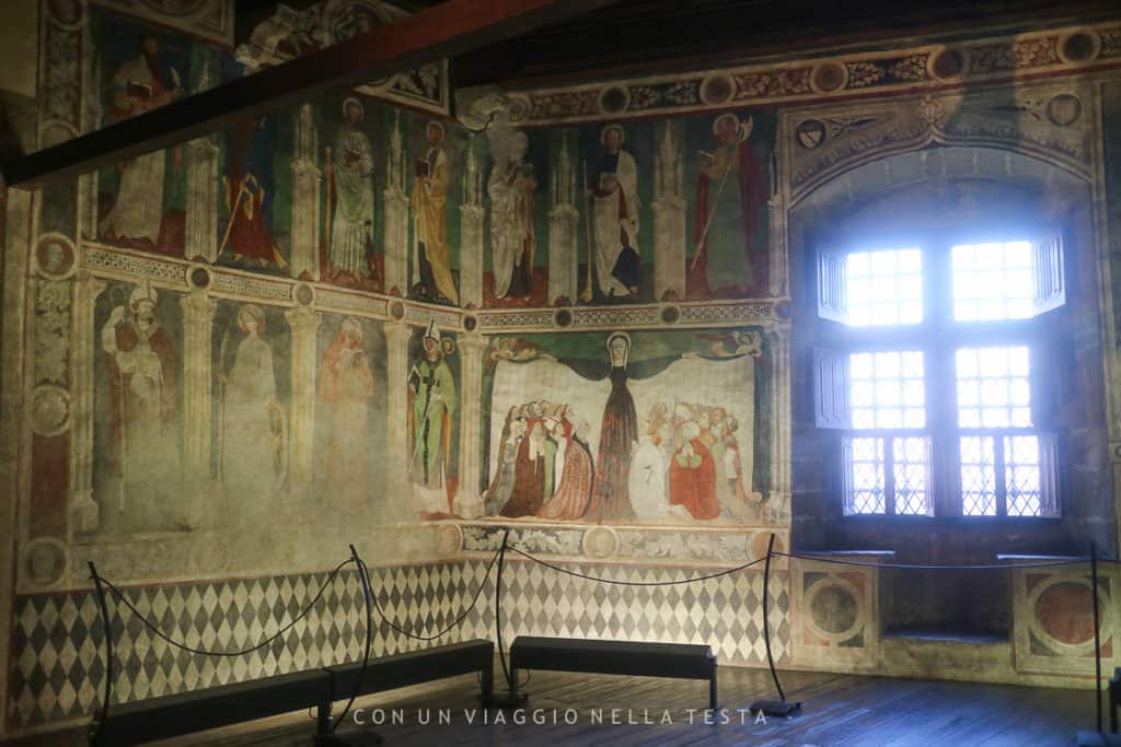 Dettaglio degli affreschi della cappella privata